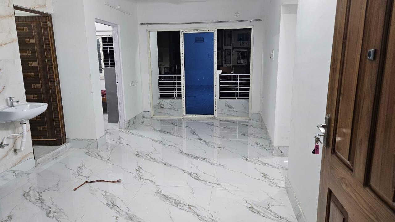Hallway and entrance with glossy floor